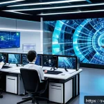 컨볼루션 신경망 아키텍처의 혁신적 접근법 - A futuristic laboratory setting focused on neural network image analysis, featuring scientists worki...